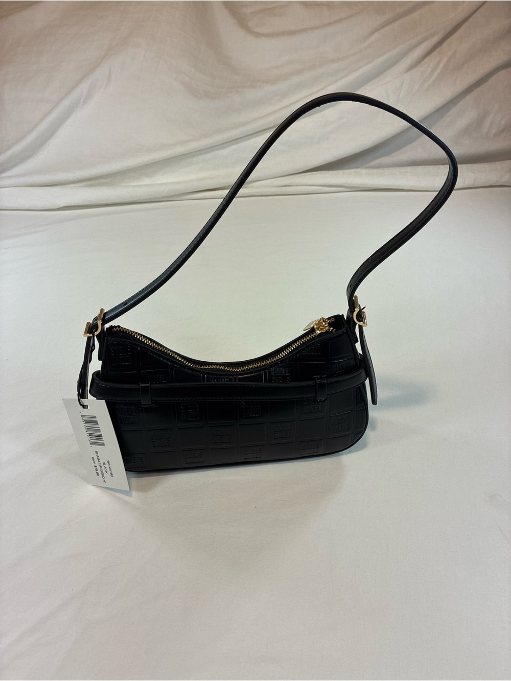 Steve Madden Black Quilted Mini Shoulder Bag with Gold Accents - Picture 5 of 11
